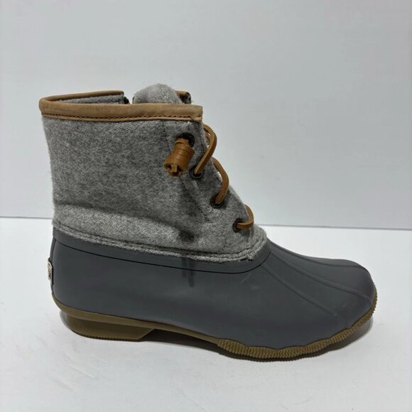 Sperry Women’s Saltwater Embossed Wool Duck Boots Gray, Size 6 M - Picture 1 of 6